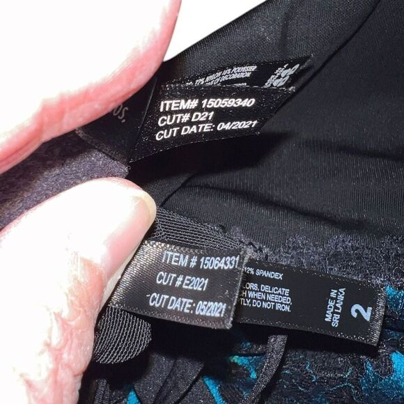 Torrid Womens Size 44DD Padded Lace Bra Size 2 US 2X Panty Set Blue Black - Picture 9 of 9